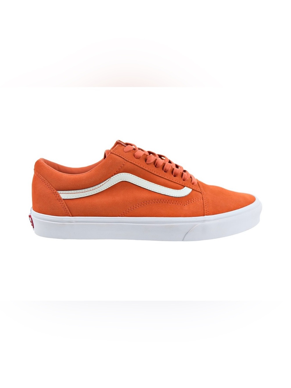 NEW Vans Old Skool Orange Suede Low Top Sneaker with White Stripe 10